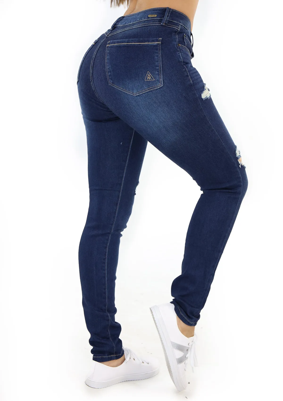 20346 Destroyed Bota Recta (Long) Jean by Maripily Rivera
