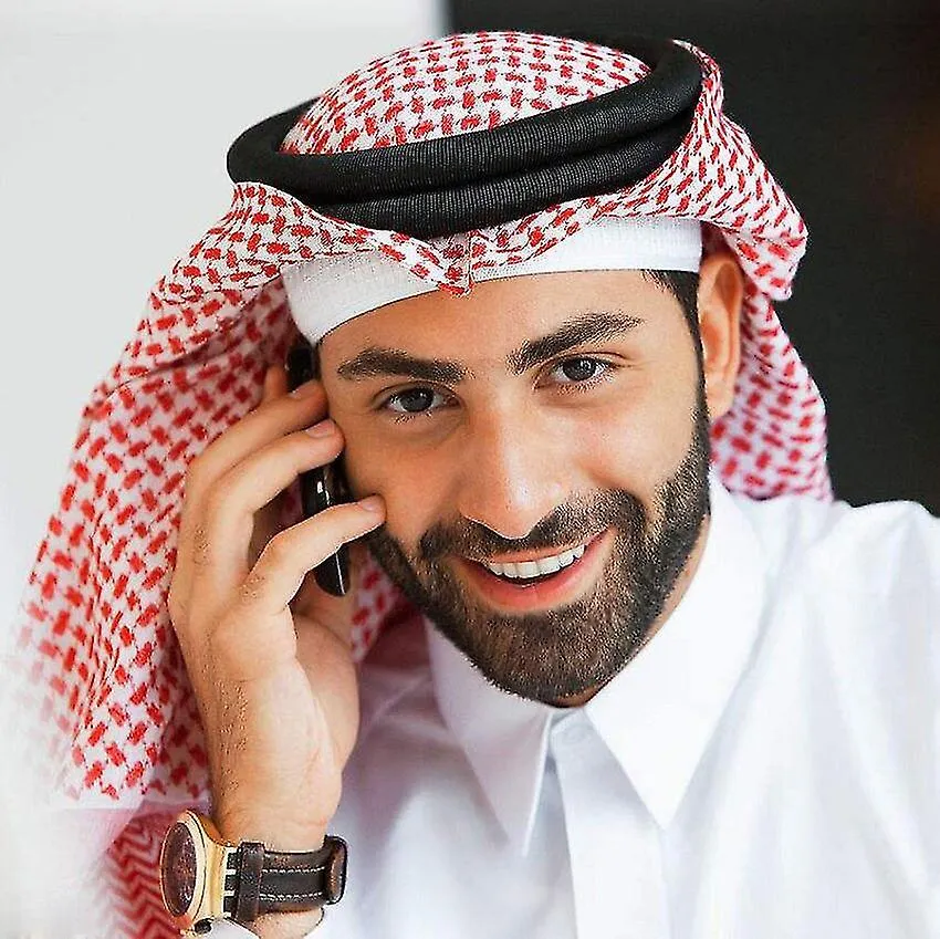 3pc Hombres musulmanes conjuntos Abaya túnica +turbante + diadema O cuello blanco islámico árabe saudí oración Ramadán ropa Duba