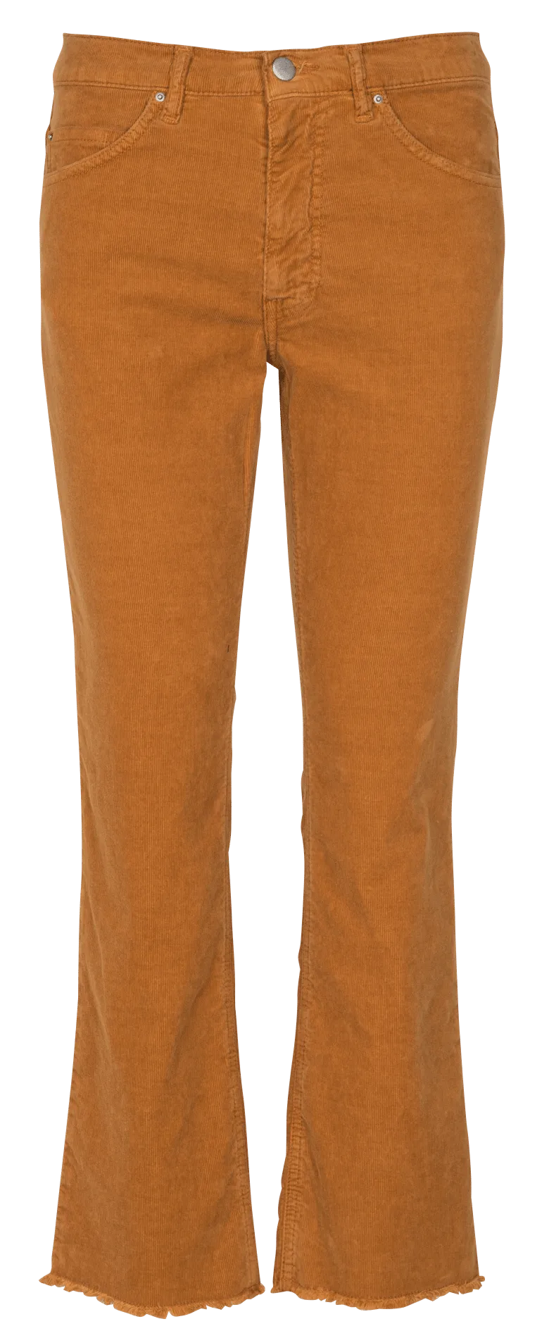 ACQUAVERDE Vaquero cropped slim de talle normal de pana en naranja