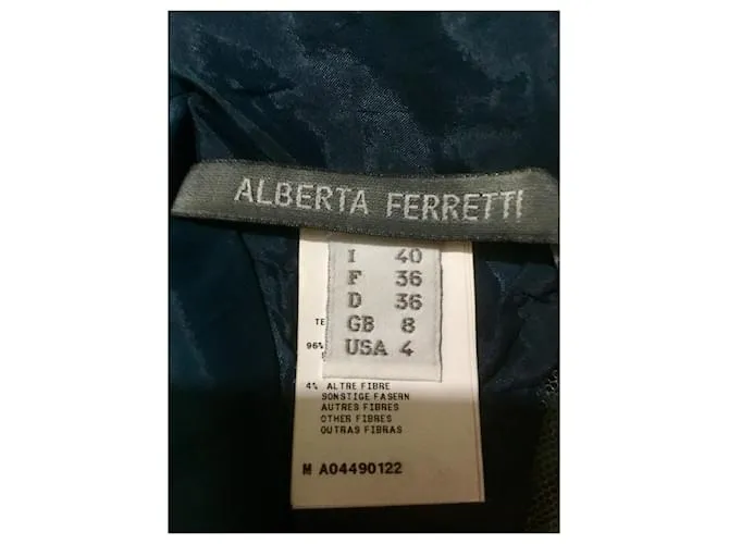 Alberta Ferretti Vestido con inserciones de encaje. Azul Turquesa 