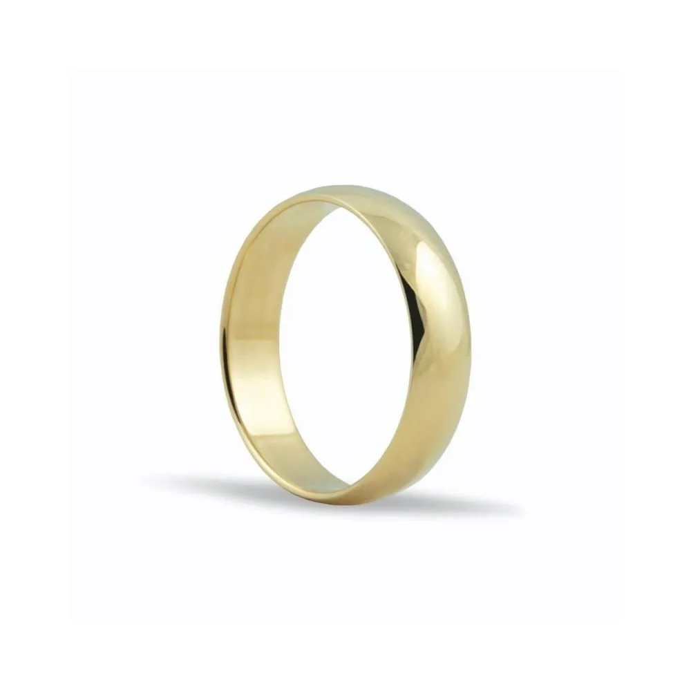 Alianza de oro amarillo 18K en 5 mm acabado brillo