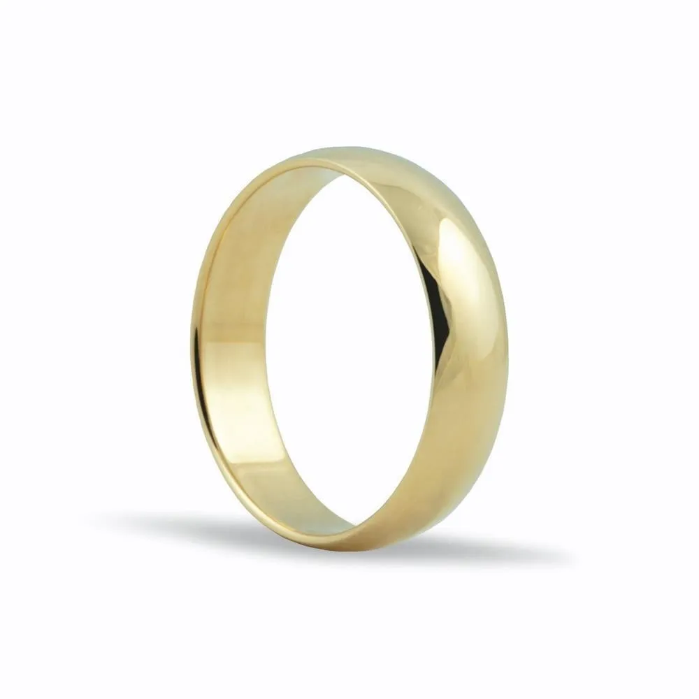 Alianza de oro amarillo 18K en 5 mm acabado brillo