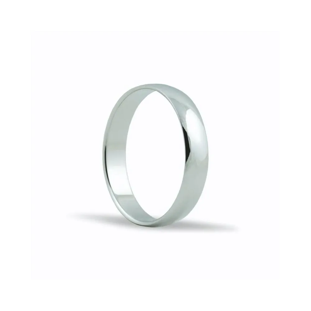 Alianza de oro blanco 18K en 4 mm acabado brillo