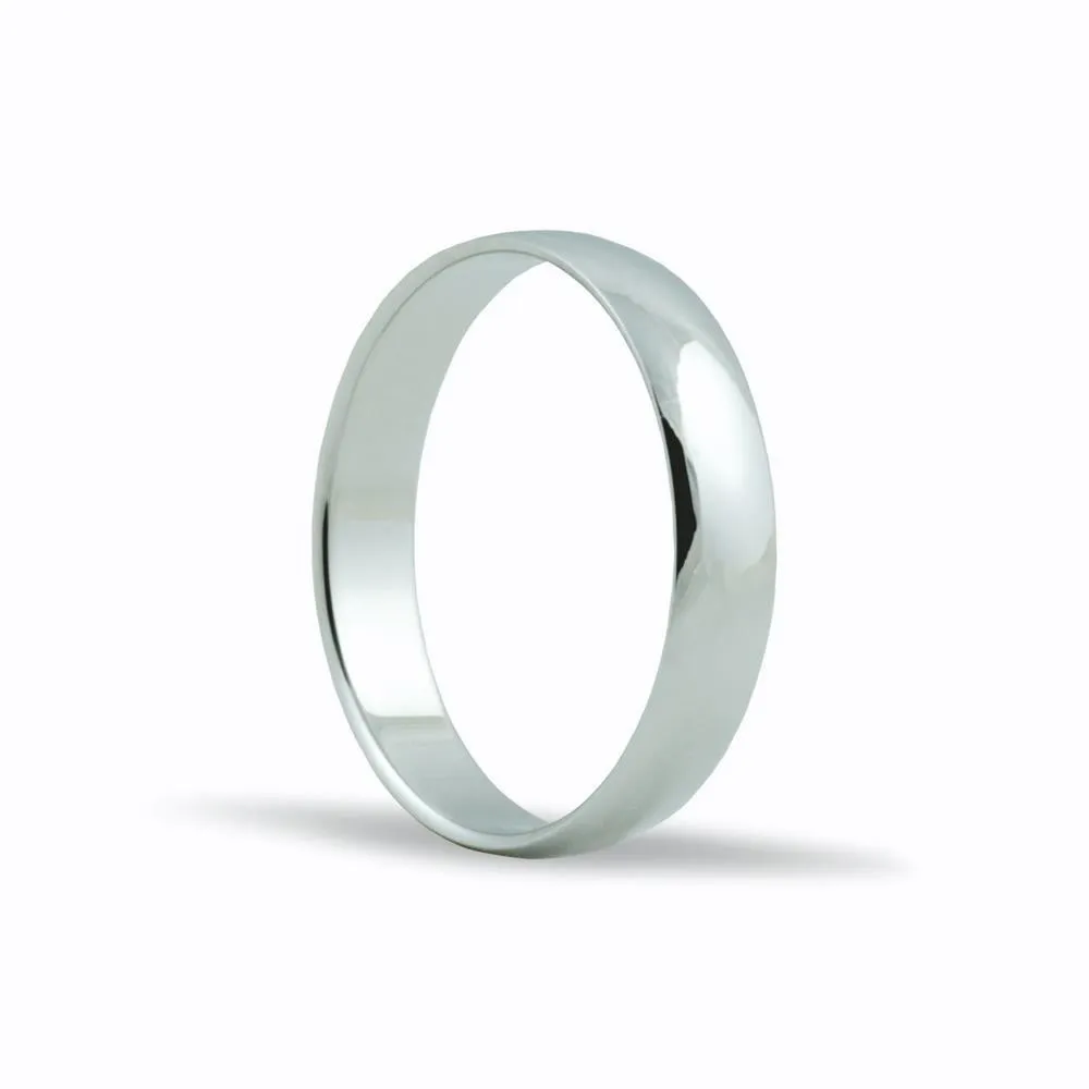 Alianza de oro blanco 18K en 4 mm acabado brillo