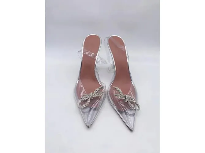 AMINA MUADDI Sandalias T.UE 40 el plastico Plata 