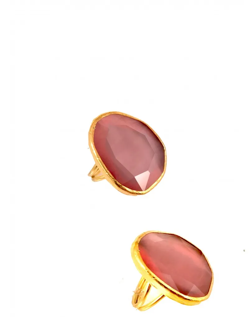 ANILLOS ROSAS DE PIEDRA NATURAL