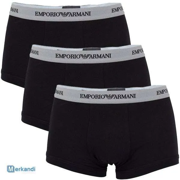 ARMANI BOXERS 3 PACK  MEZCLA DE ROPA INTERIOR MASCULINA  4 MODELOS, TALLAS  PRECIO 18.5€/3 PACK | PEDIDO MíNIMO 50 PIEZAS SOL