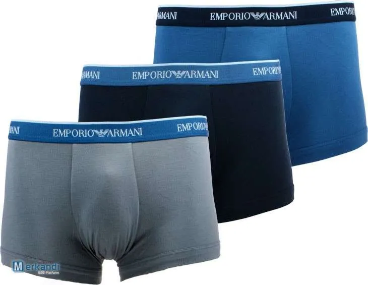 ARMANI BOXERS 3 PACK  MEZCLA DE ROPA INTERIOR MASCULINA  4 MODELOS, TALLAS  PRECIO 18.5€/3 PACK | PEDIDO MíNIMO 50 PIEZAS SOL