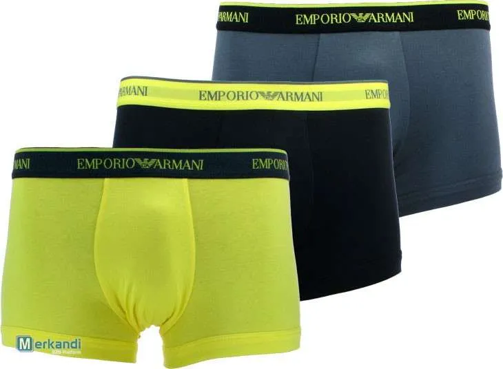 ARMANI BOXERS 3 PACK  MEZCLA DE ROPA INTERIOR MASCULINA  4 MODELOS, TALLAS  PRECIO 18.5€/3 PACK | PEDIDO MíNIMO 50 PIEZAS SOL