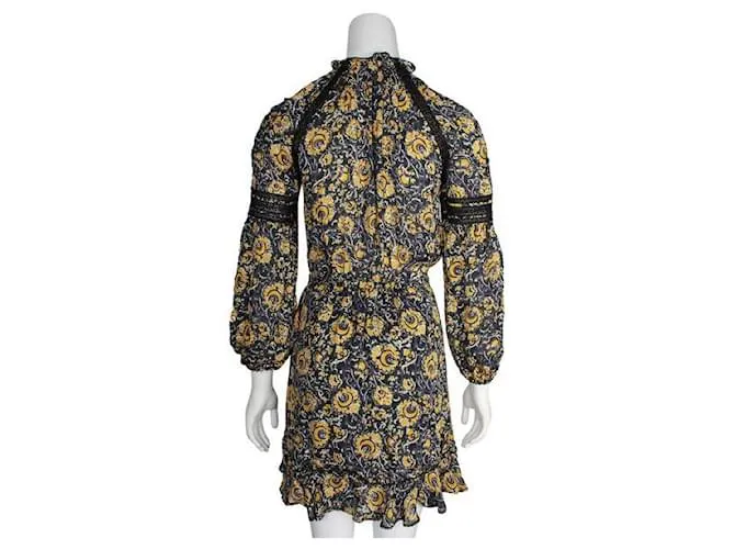 Autre Marque Vestido de seda multicolor con paneles de encaje de Veronica Beard 