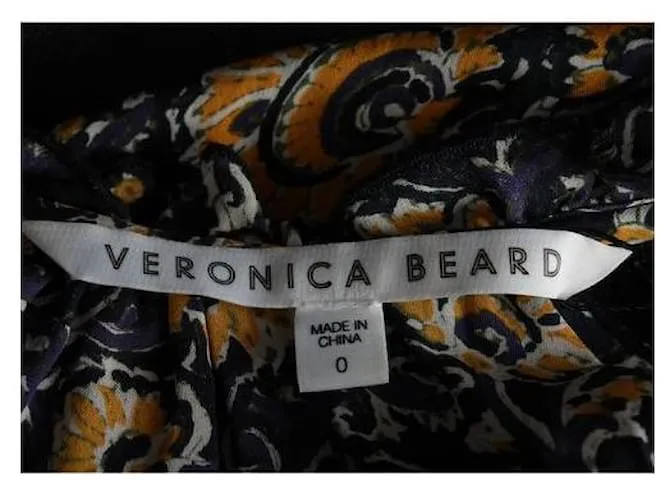 Autre Marque Vestido de seda multicolor con paneles de encaje de Veronica Beard 