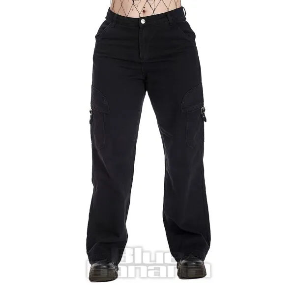 Banned Pantalones De Pierna Ancha Denim (Negro)