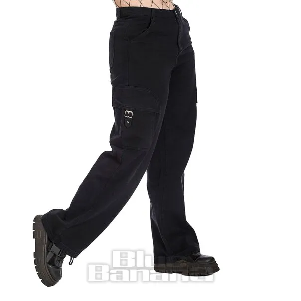 Banned Pantalones De Pierna Ancha Denim (Negro)