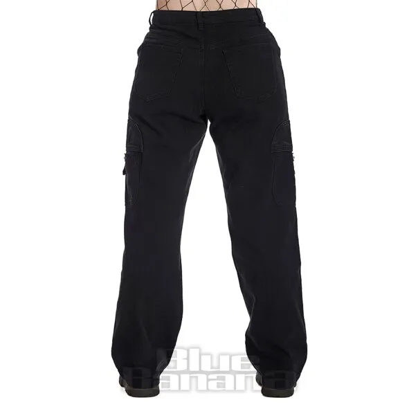 Banned Pantalones De Pierna Ancha Denim (Negro)
