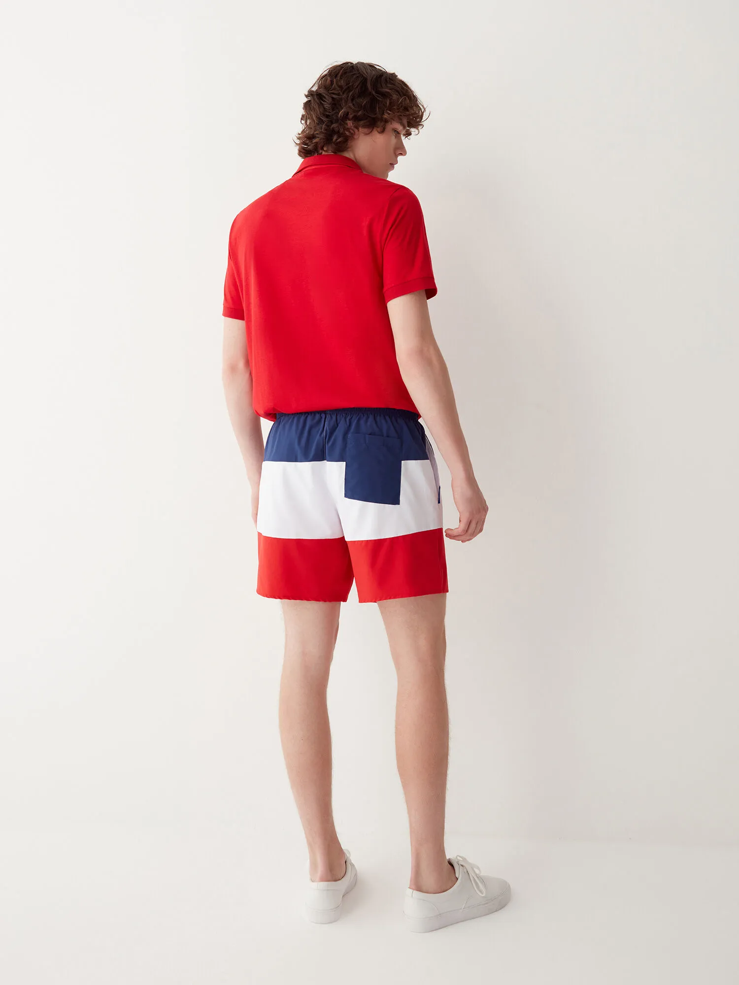 Bañador color block con cintura elástica