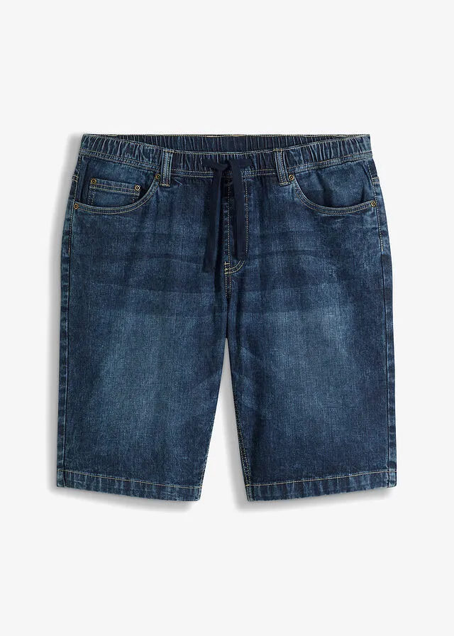Bermuda con cinturilla elástica denim oscuro