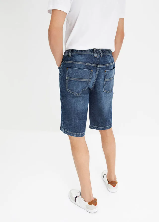 Bermuda con cinturilla elástica denim oscuro