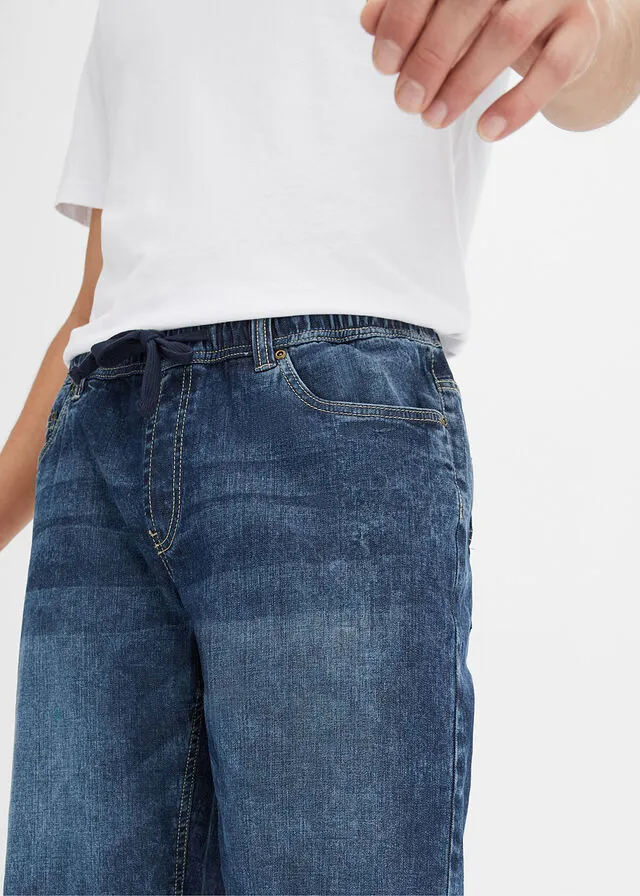 Bermuda con cinturilla elástica denim oscuro