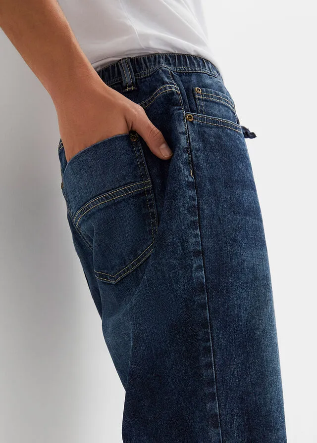 Bermuda con cinturilla elástica denim oscuro