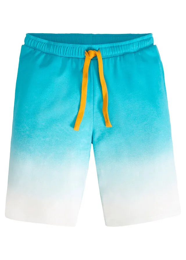 Bermudas de chándal con degradado de color Azul verdoso estampado