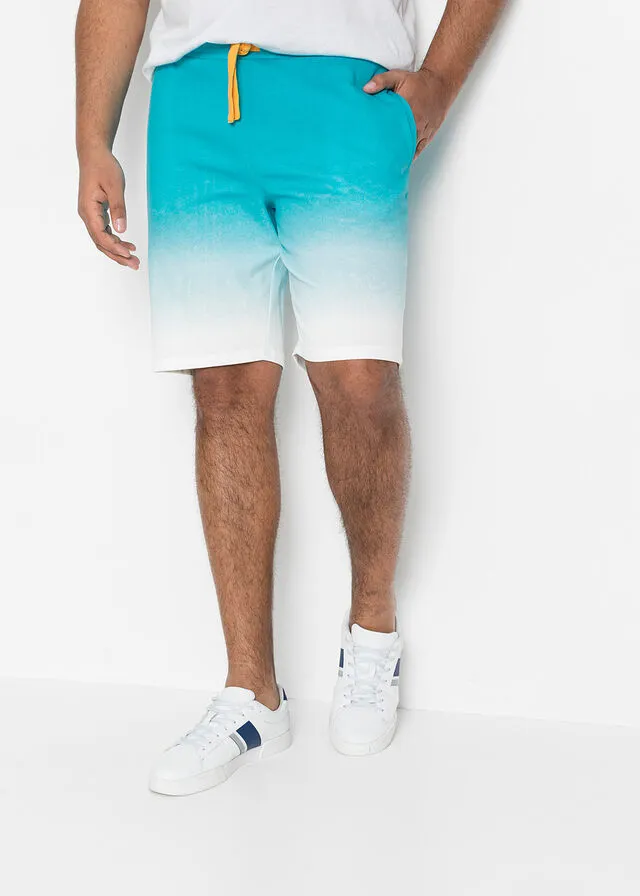 Bermudas de chándal con degradado de color Azul verdoso estampado