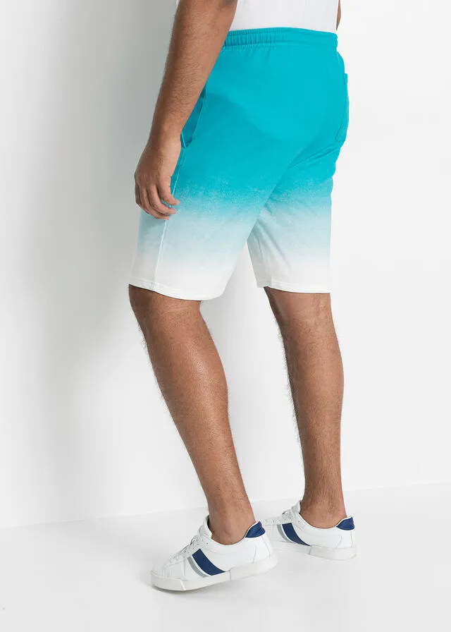 Bermudas de chándal con degradado de color Azul verdoso estampado