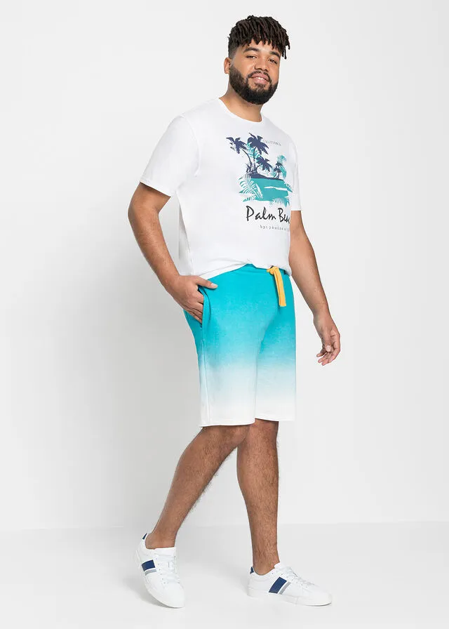 Bermudas de chándal con degradado de color Azul verdoso estampado