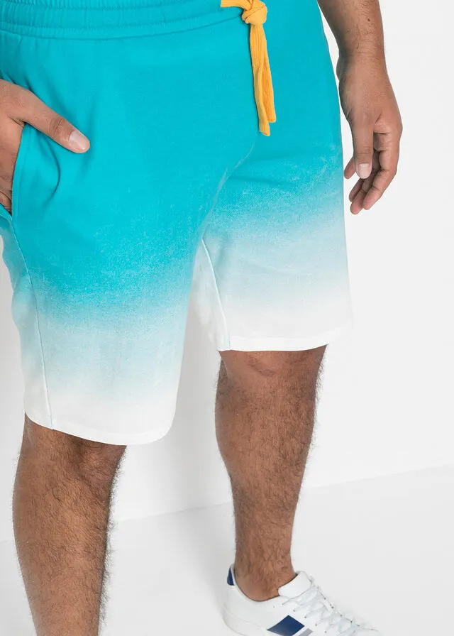 Bermudas de chándal con degradado de color Azul verdoso estampado