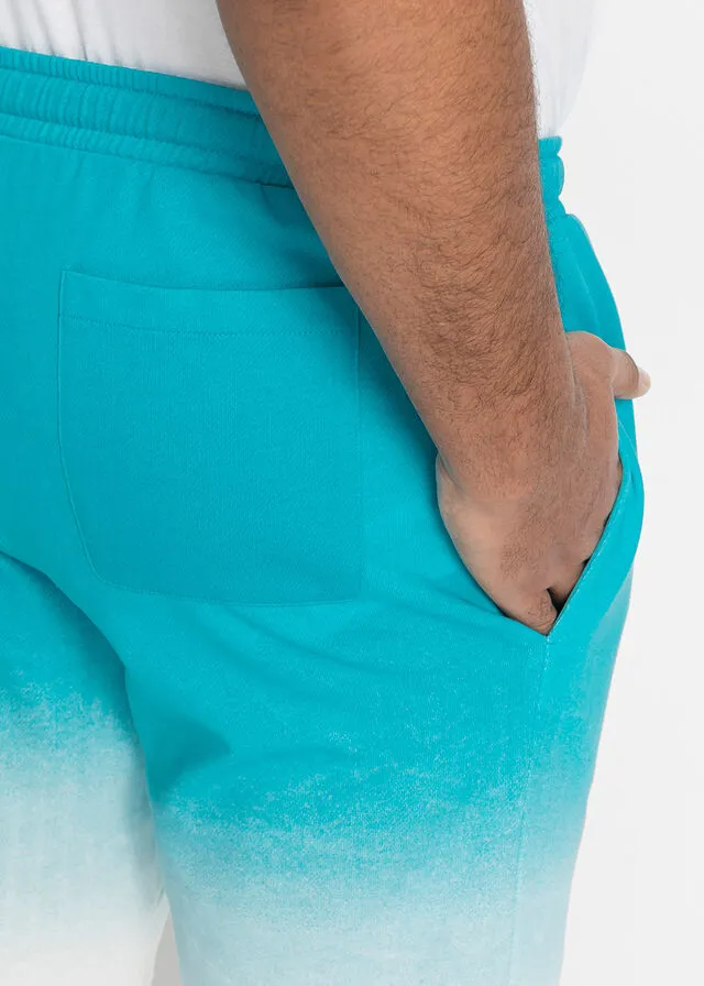 Bermudas de chándal con degradado de color Azul verdoso estampado