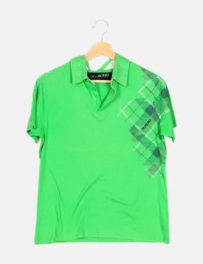 Billabong Polo verde estampado