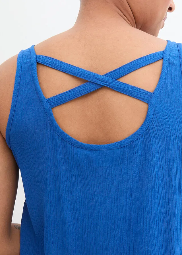 Blusa arrugada con detalle en la espalda Azur
