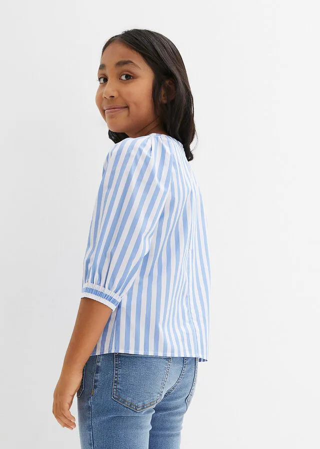 BLUSA BLANCOAZUL PROVENZAL CON RAYAS