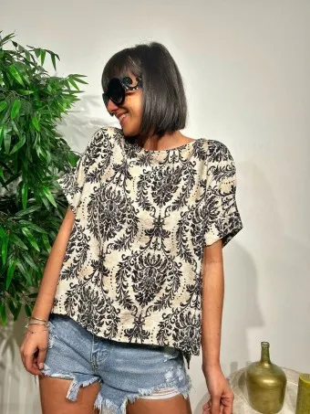 Blusa Rústica Estampada ZELENY
