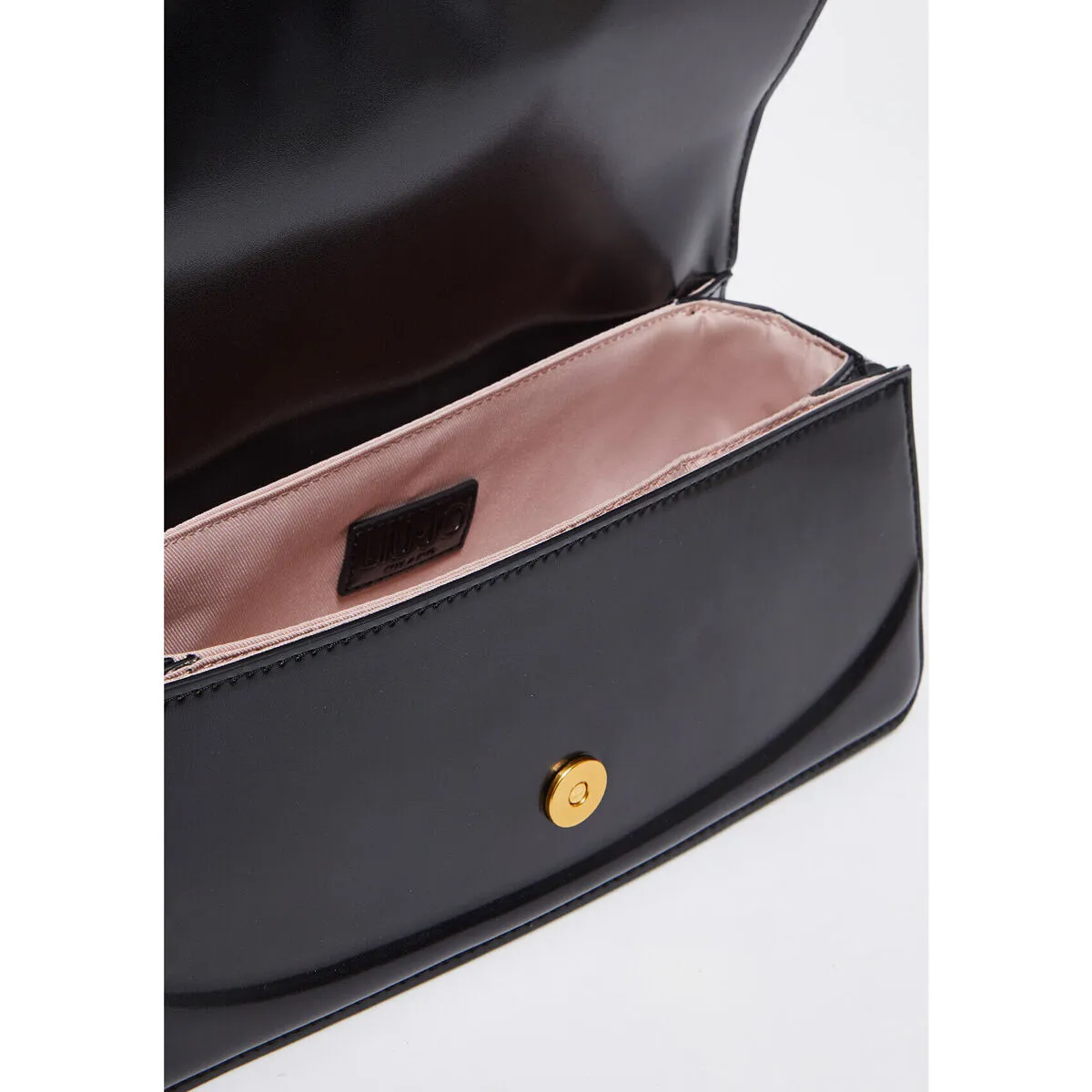 Bolso baguette negro con logotipo