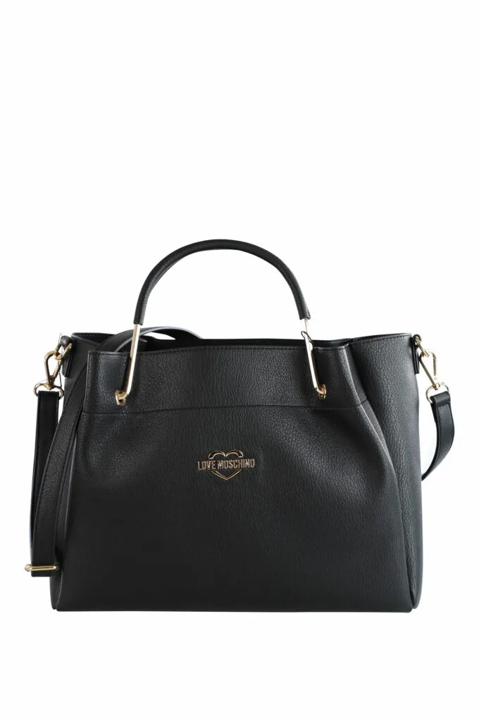 Bolso bandolera negro con minilogo corazon