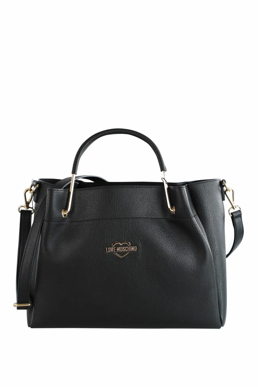 Bolso bandolera negro con minilogo corazon