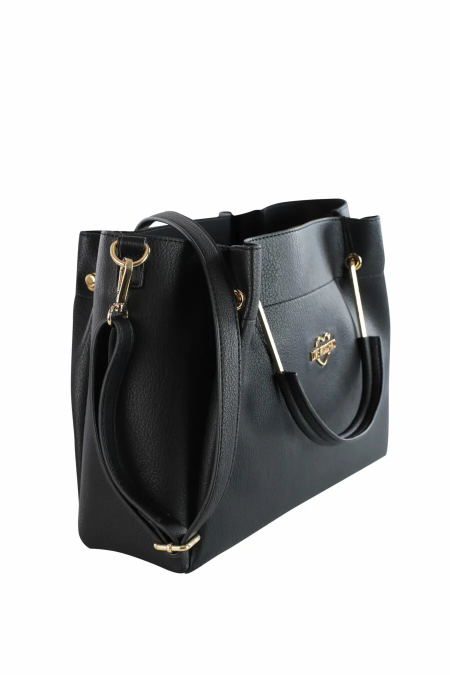 Bolso bandolera negro con minilogo corazon