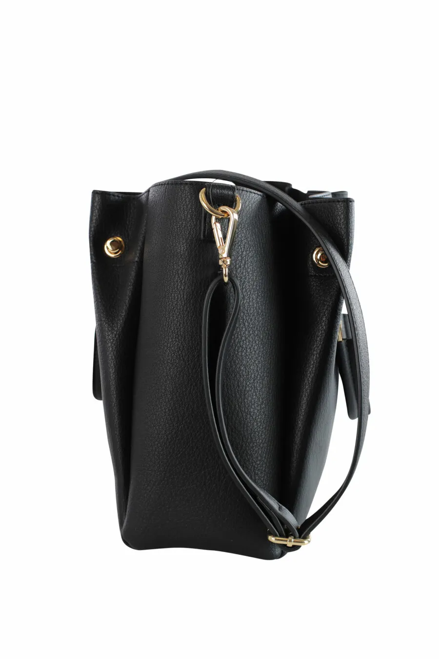 Bolso bandolera negro con minilogo corazon