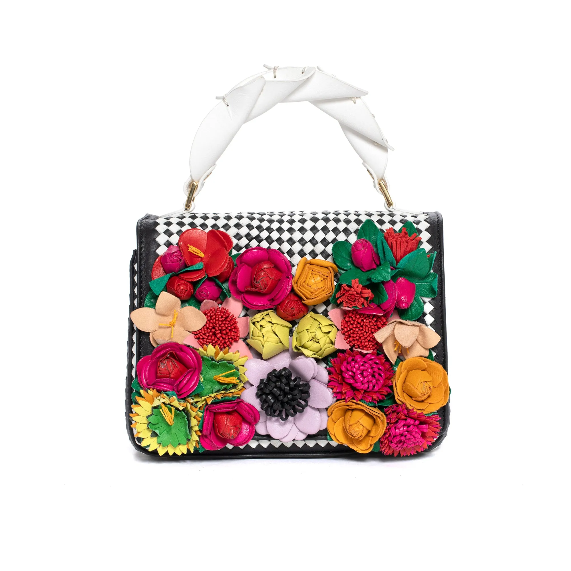 BOLSO DE MANO V159 WET MILK & NEGRO