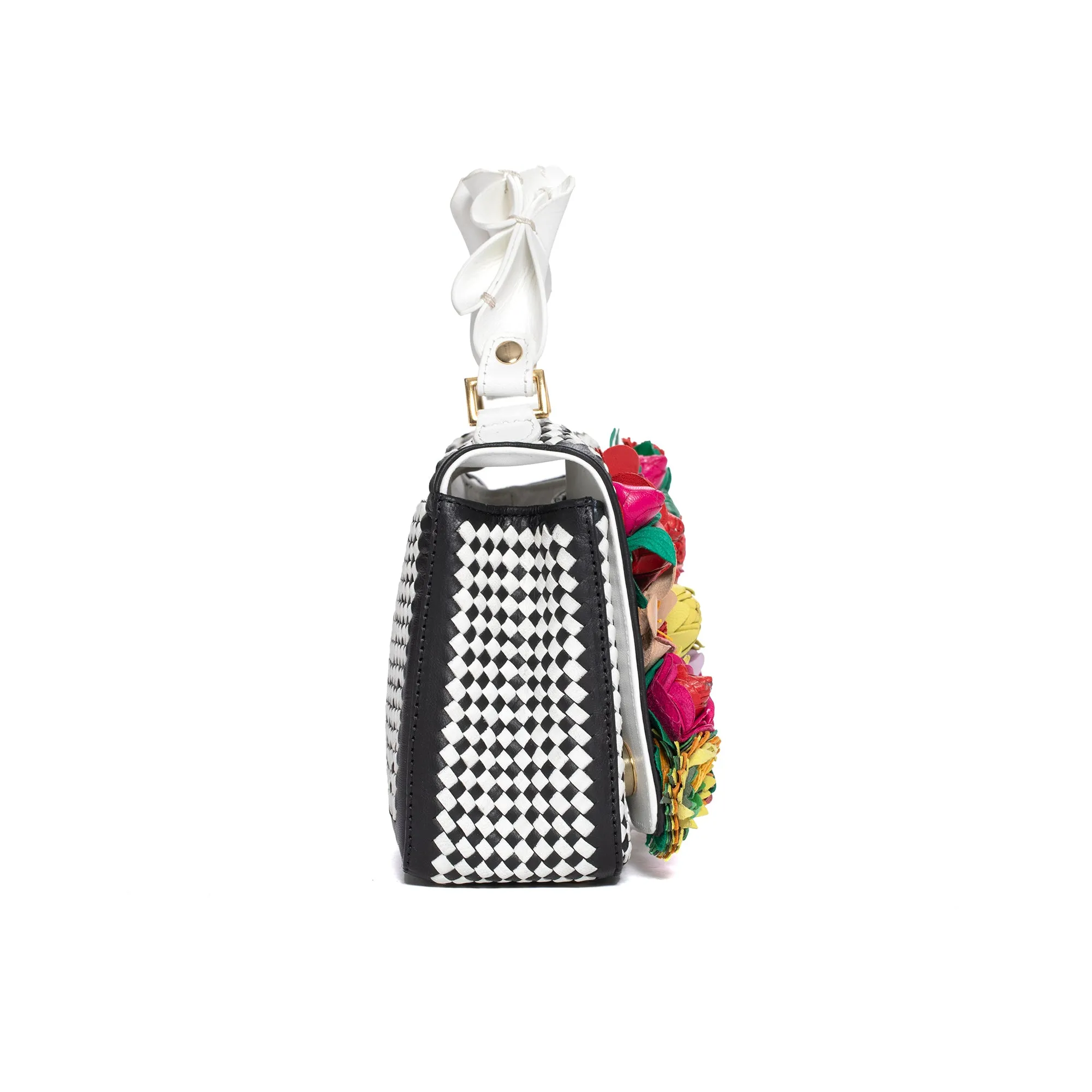 BOLSO DE MANO V159 WET MILK & NEGRO
