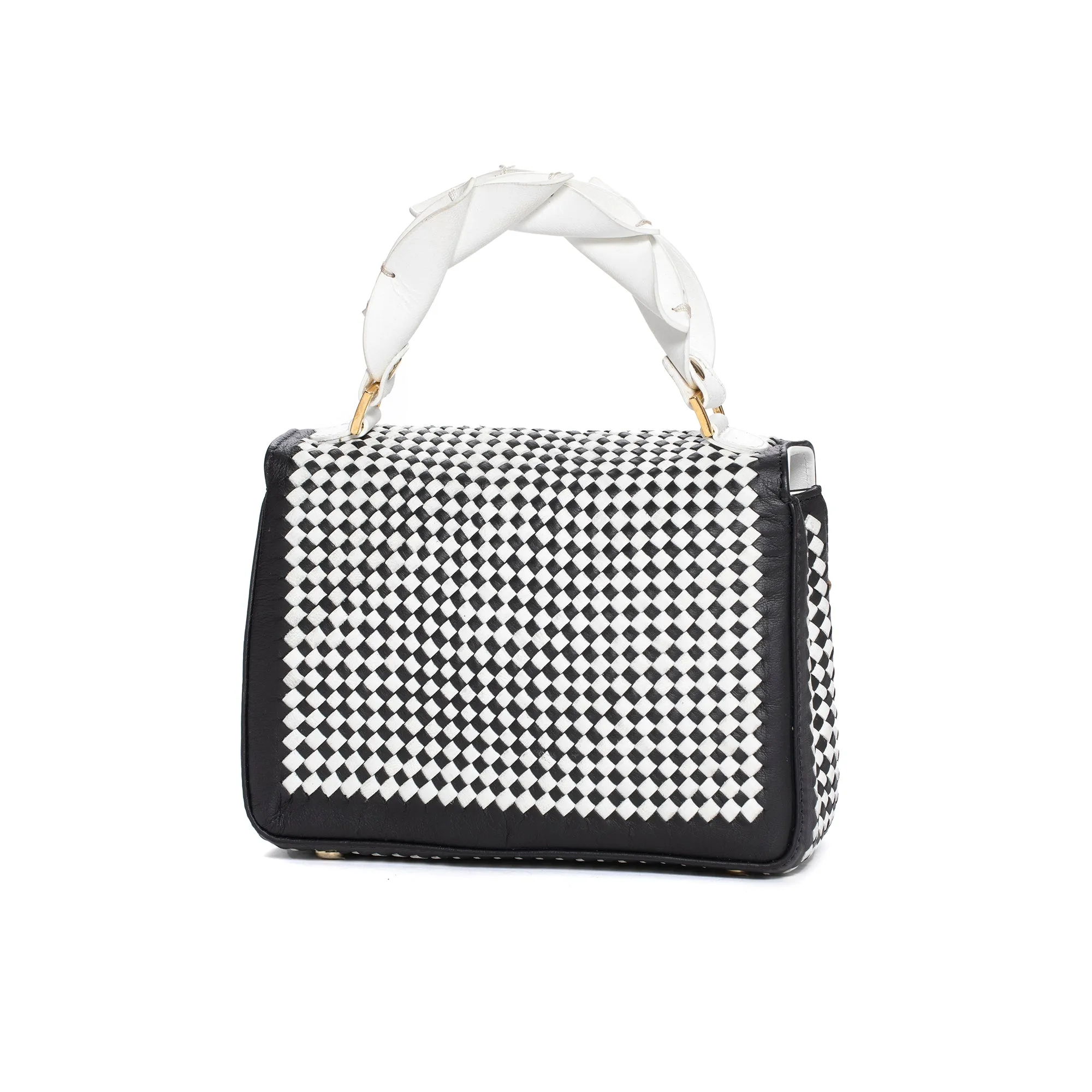 BOLSO DE MANO V159 WET MILK & NEGRO