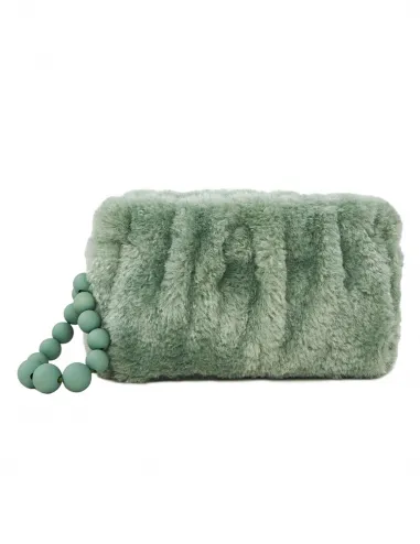Bolso de noche piel sintética verde menta