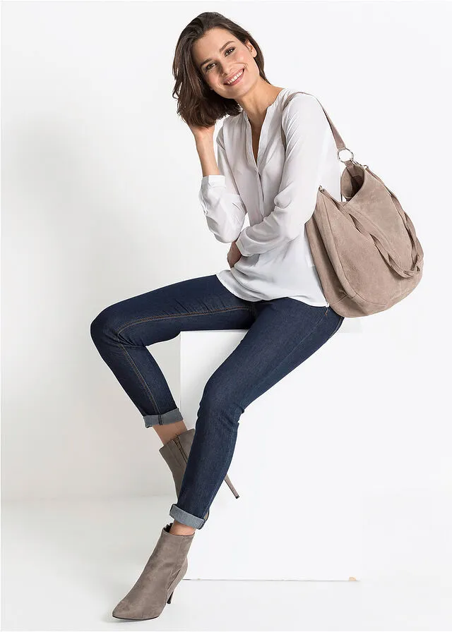 Bolso de piel Marrón grisáceo