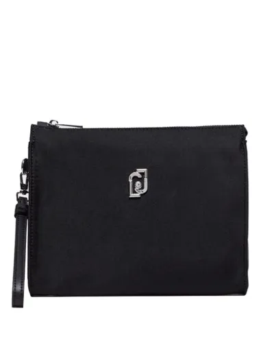 Bolso pochette de nylon negro