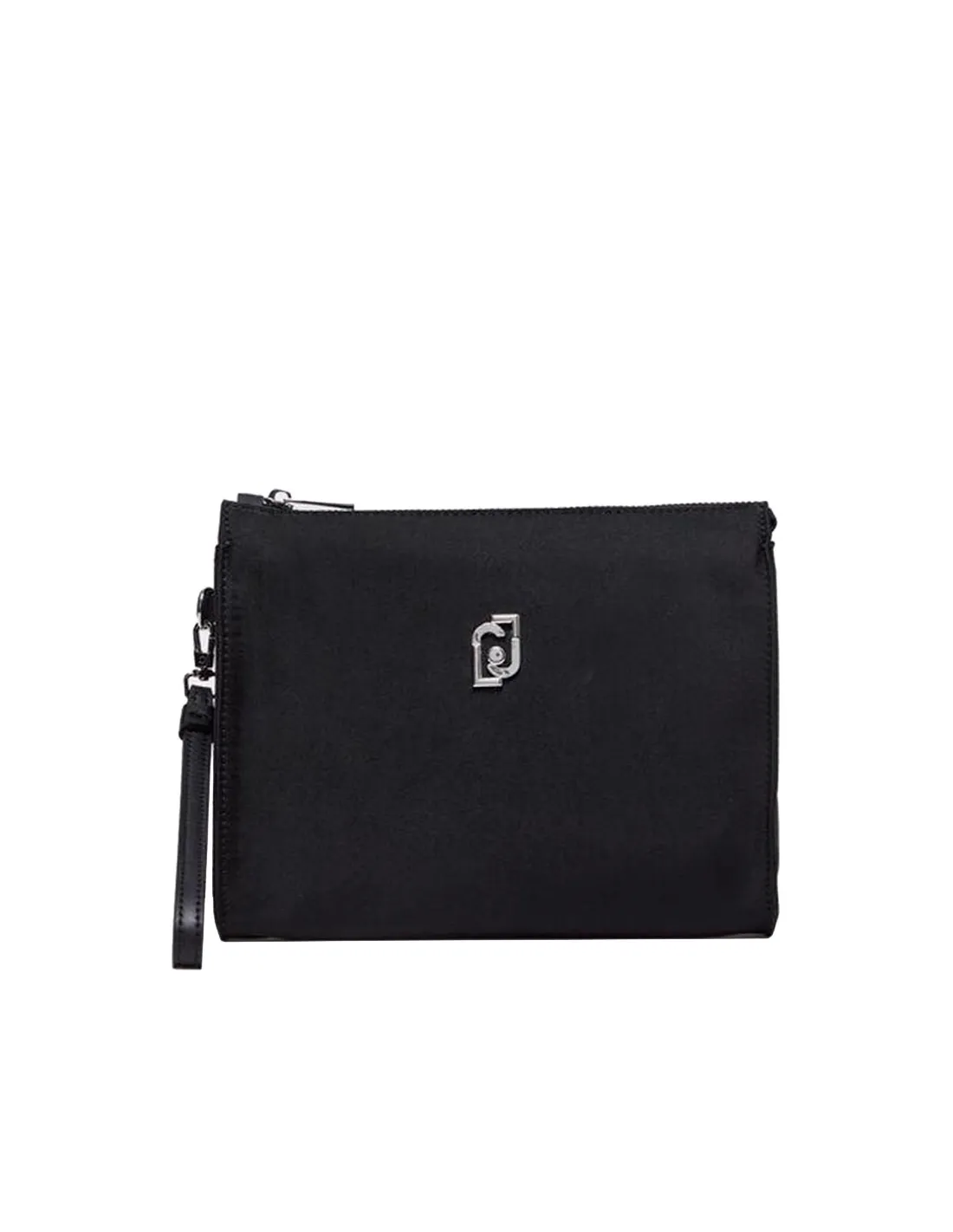 Bolso pochette de nylon negro