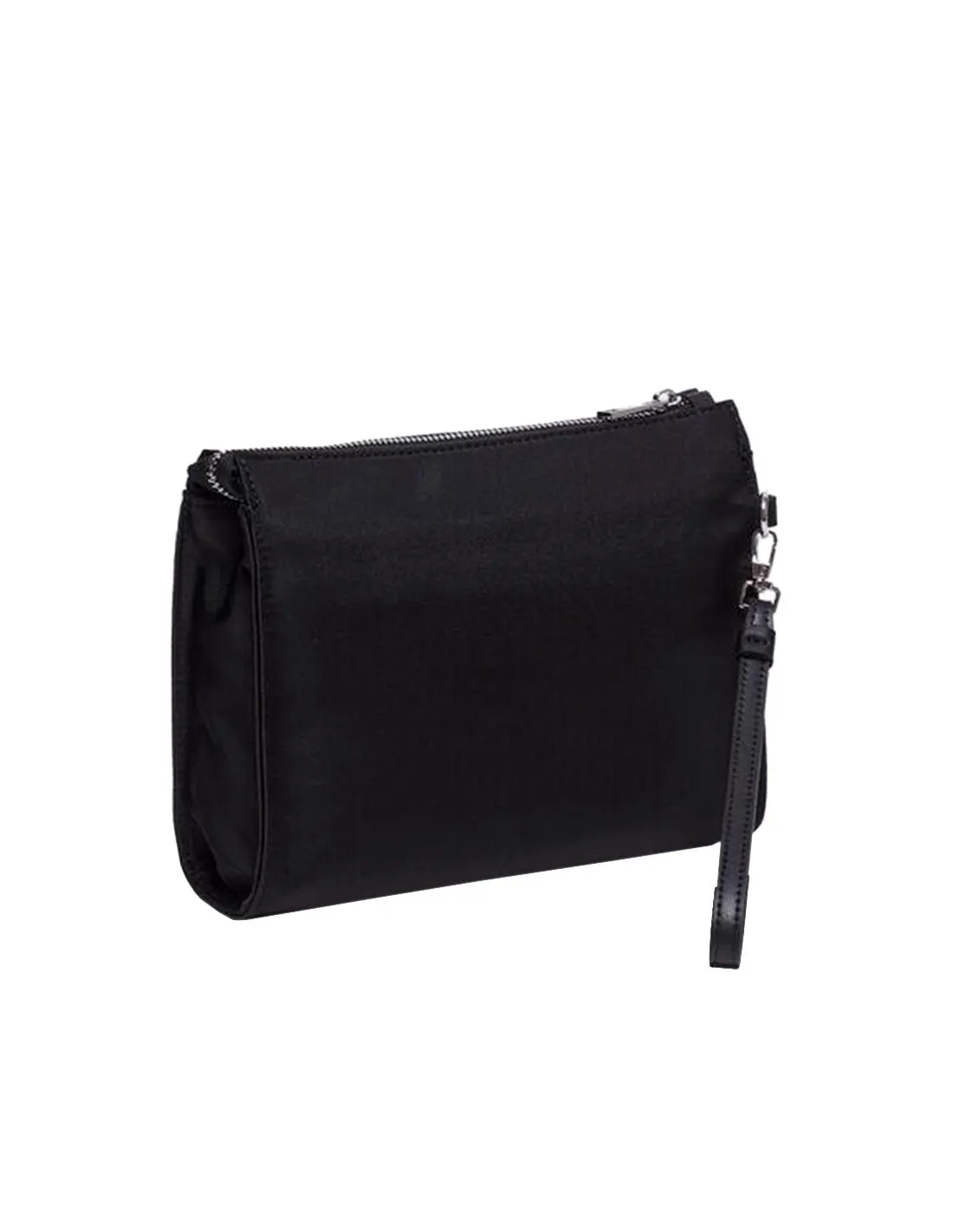 Bolso pochette de nylon negro