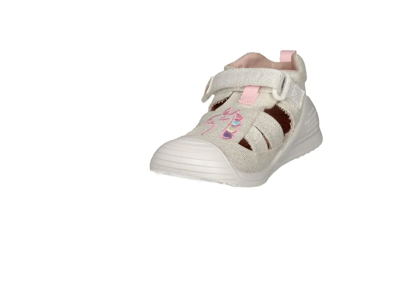 Bota Sandalia Lona Plata Brillo Pala Unicornio