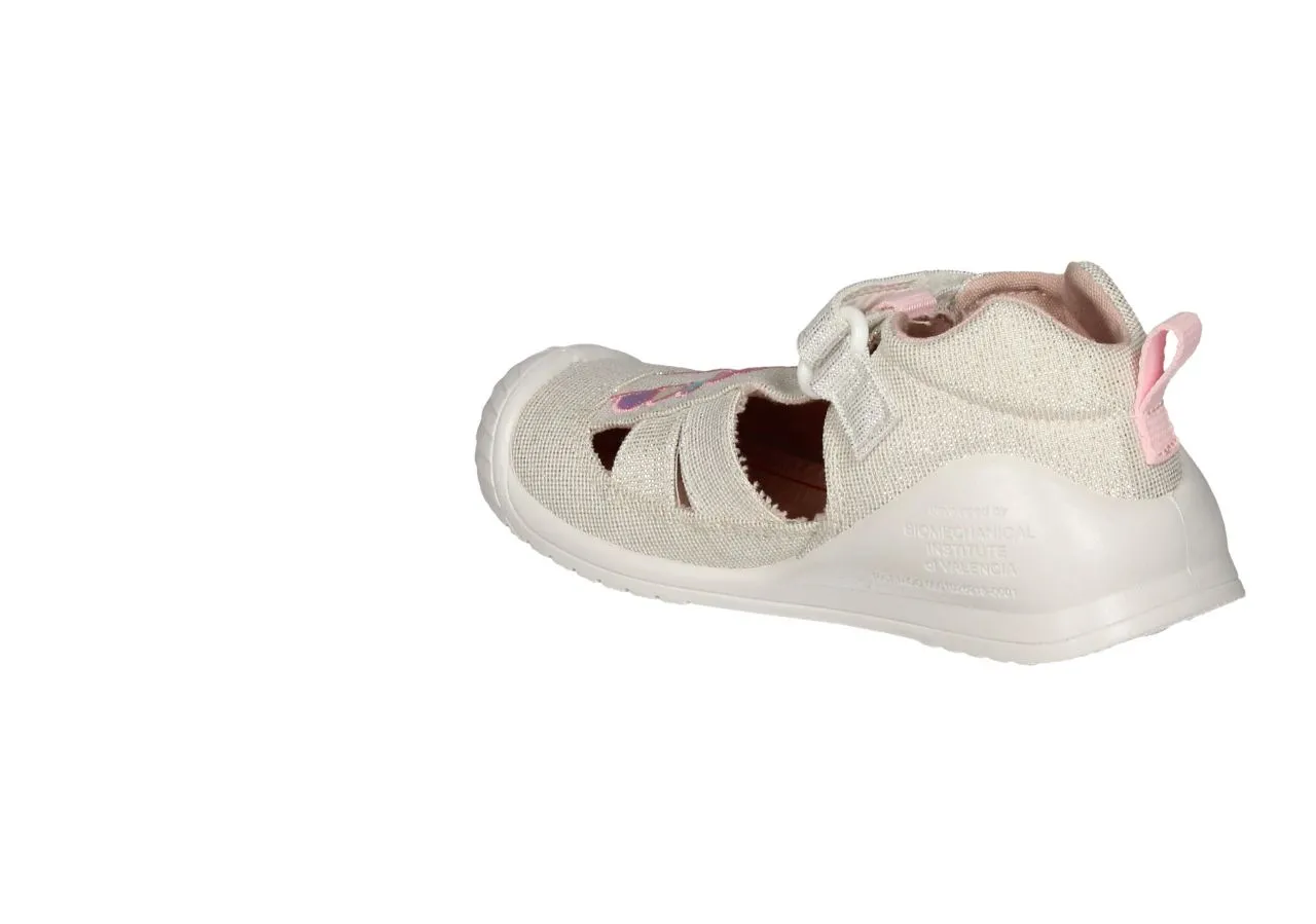 Bota Sandalia Lona Plata Brillo Pala Unicornio