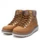 Botines planos Xti marrones con cordones y detalle textil en el tobillo