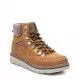 Botines planos Xti marrones con cordones y detalle textil en el tobillo